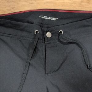 Columbia Black Boot Cut Pants with Red Waist Trim